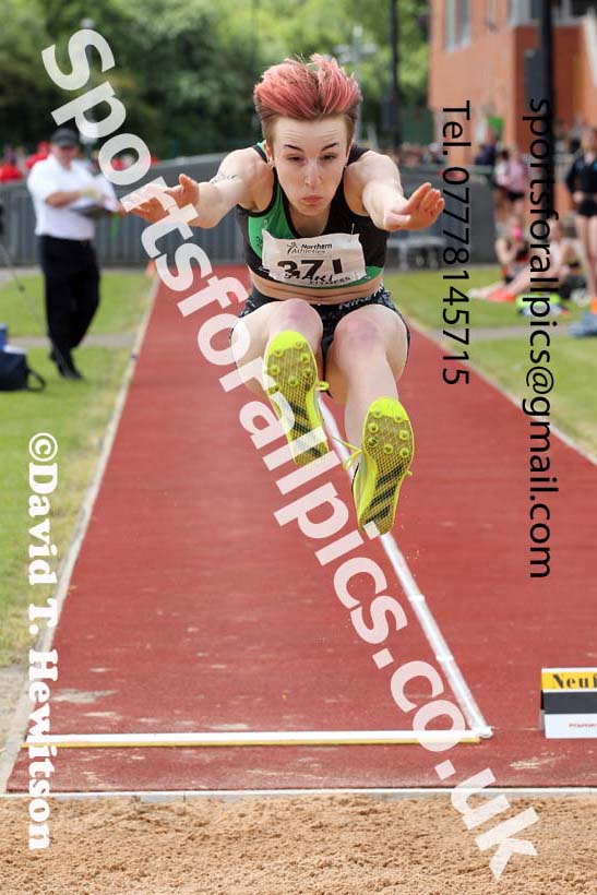 Womens under-20s long jump, 2021 Northern Senior and Under-20s Champs., Leigh. Photo: David T. Hewitson/Sports for All Pics